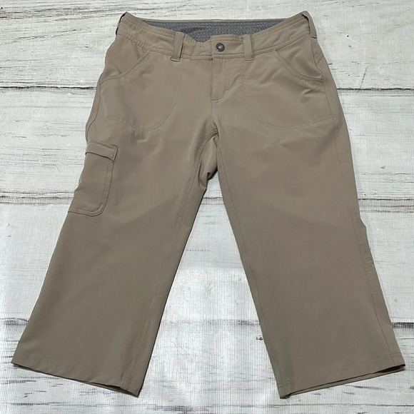 The North Face Pants Khaki Cropped Capris Pockets Size 2 - Picture 1 of 10